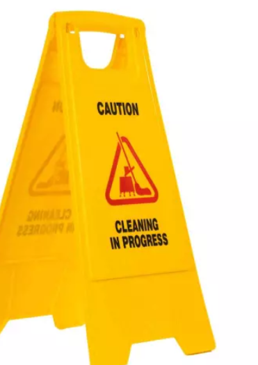 FLOOR STAND CLEANING IN PROGRESS.